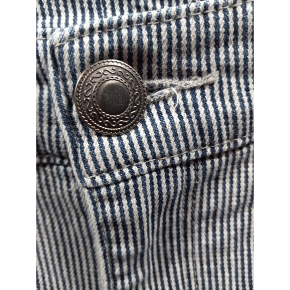 christopher & banks Size 6 Striped Capris Tapered Legs Navy White Denim Stretch - Picture 3 of 8